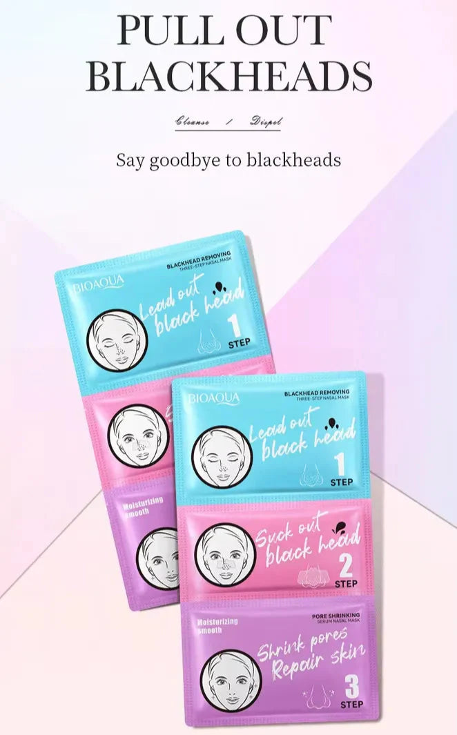 BIOAQUA Blackhead Remover Kit 3 Steps Clean Beauty 7g*3 BQY00911