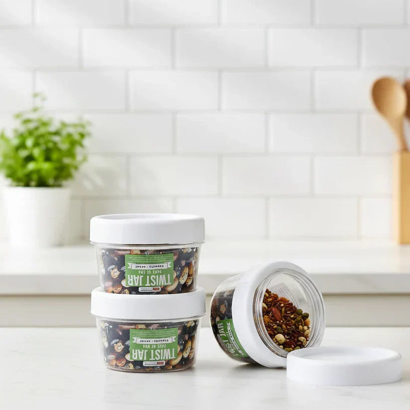Set Of 4 For Spices Airtight 200ml Twist Lid Jars