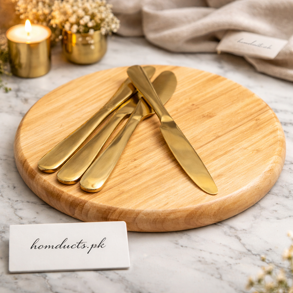 Luxury Gold Finish Butter Knife Set – 6 Pieces | Elegant Tableware