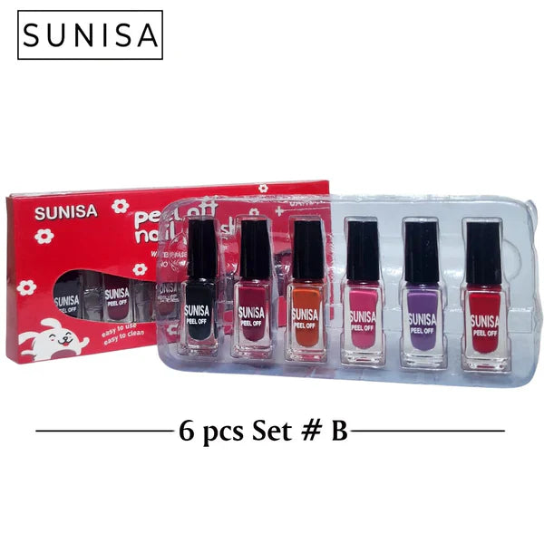 New Sunisa 6pcs Set Matte Nail Polish / Peel Off