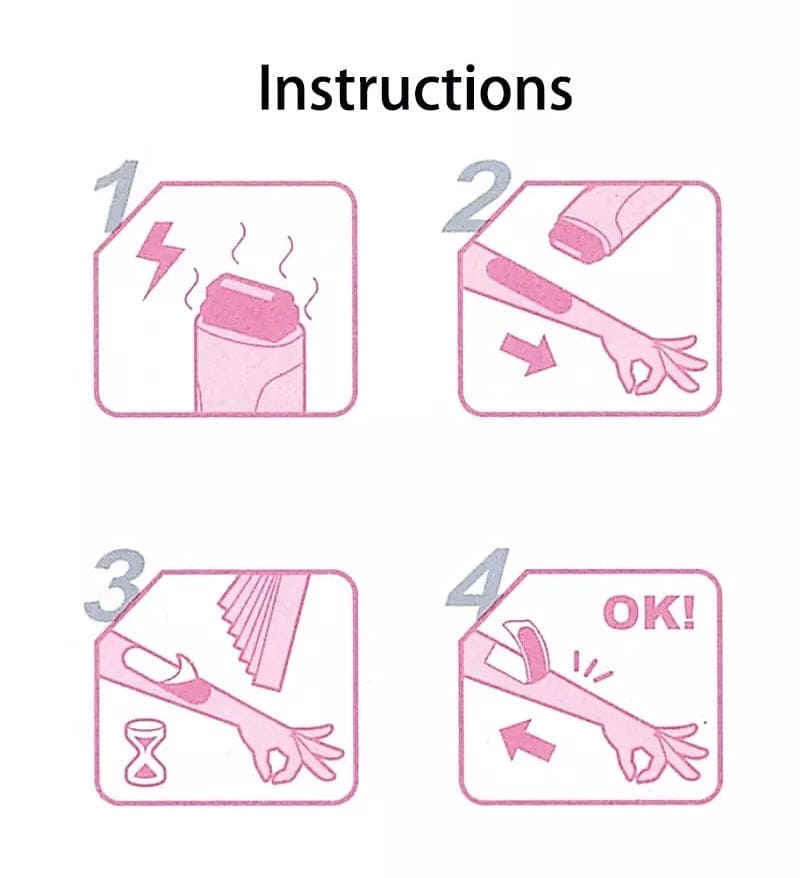 Electric Hair Removal Wax-melt Machine, Heater EU Plug Portable Epilator Roll, Heater Melt Depilation Hair Removal, SPA Handheld Body Depilatory Machine Hair Removal Tool