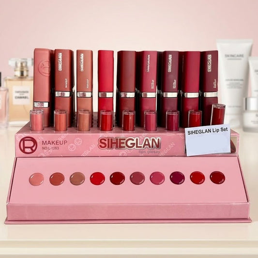 SIHEGLAN 09 Pcs Luxury Velvet Matte & Glossy Lip Set