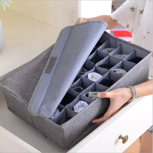 24 Grid Socks Storage  Organizer With Foldable Closet Drawer Divider
