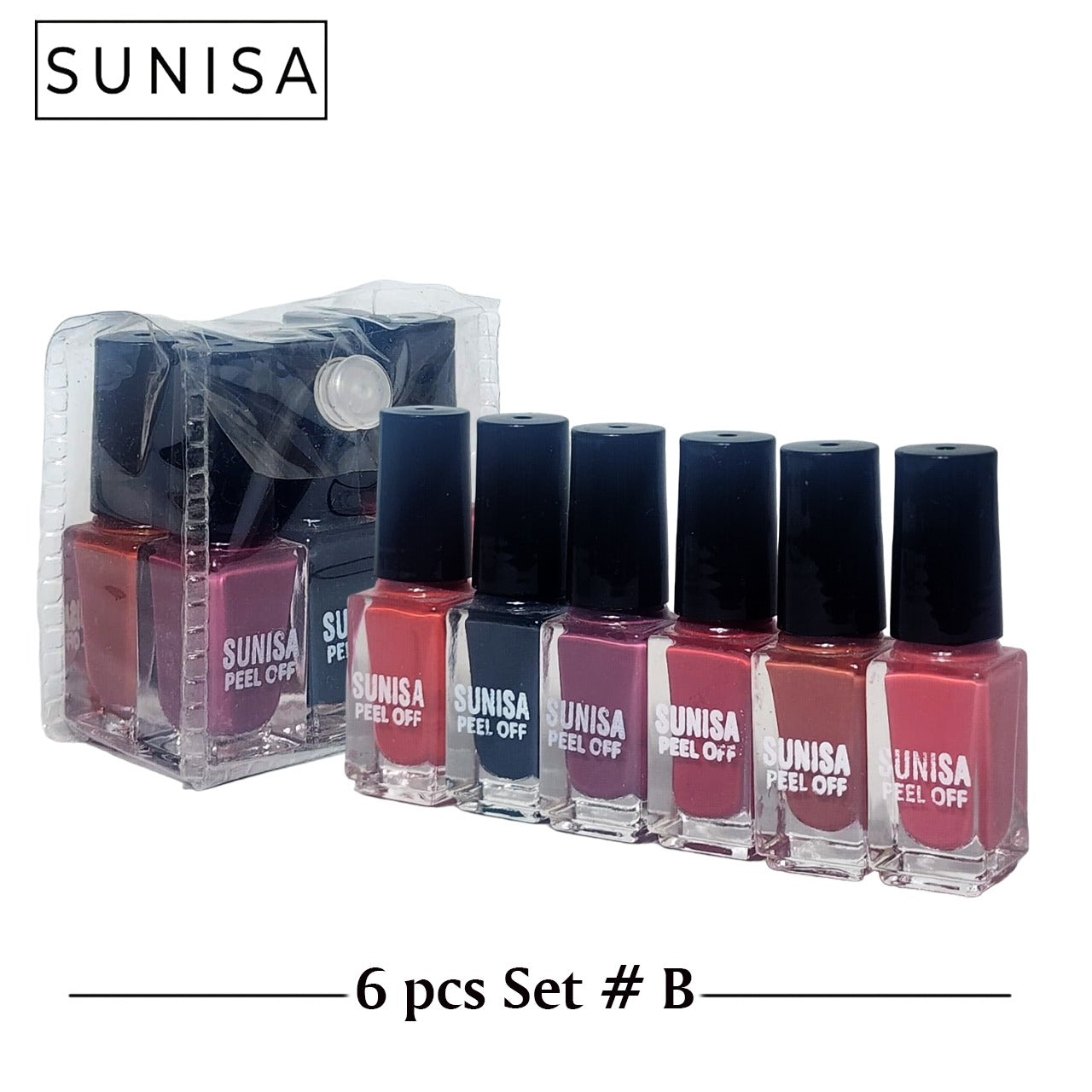 New Sunisa 6pcs Set  Matte Nail Polish / Peel Off