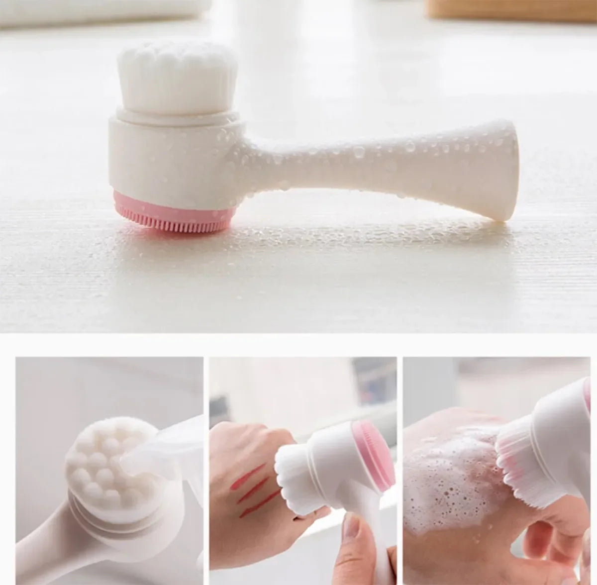 1 Piece Double Side Silicone Facial Cleansing Brush For Face Cleaning And Massage Tool For Girls & Women