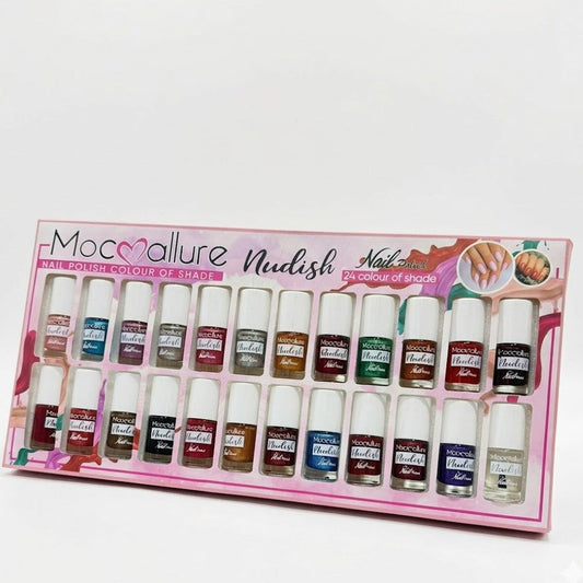 Mocallure Nudish Nail Polish Professional 24pcs  Vibrant & Neutral Shades (Item No: BTFL 102)