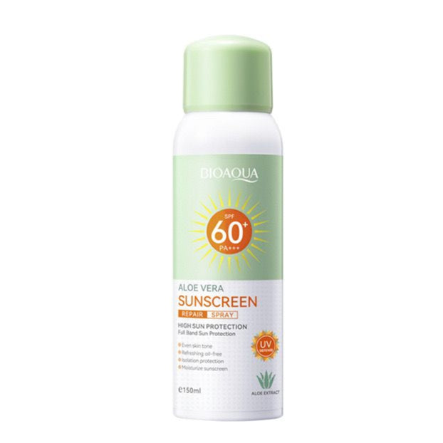 Bioaqua SPF 60+ Aloe Sunscreen Broad Spectrum Waterproof Sunscreen Repair Spray 150ml BQY33208