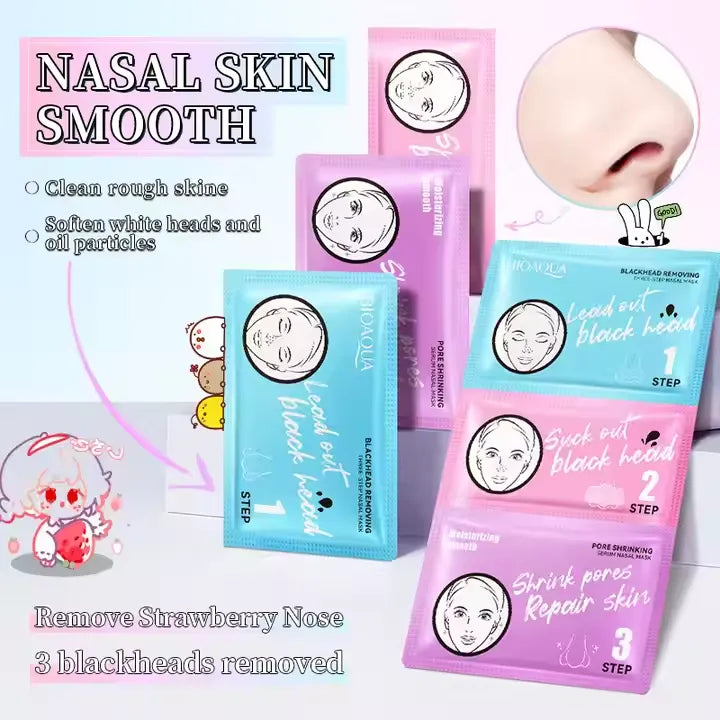 BIOAQUA Blackhead Remover Kit 3 Steps Clean Beauty 7g*3 BQY00911