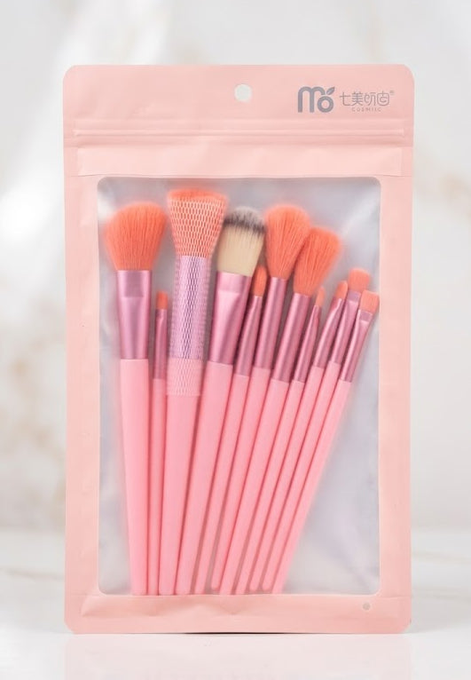 Gemini said Peachy Pink 13-Piece Professional Makeup Brush Set