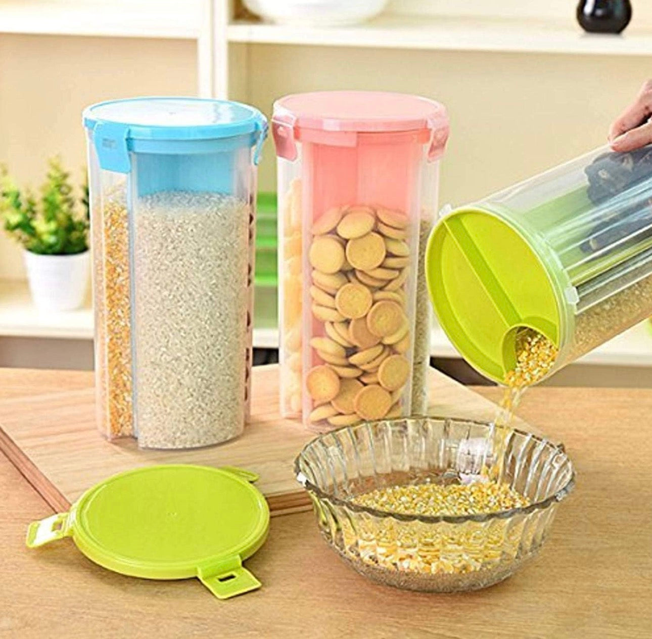 Premium Airtight Kitchen Storage Container – Multi-Purpose Grain & Snack Organizer (1 Pc)