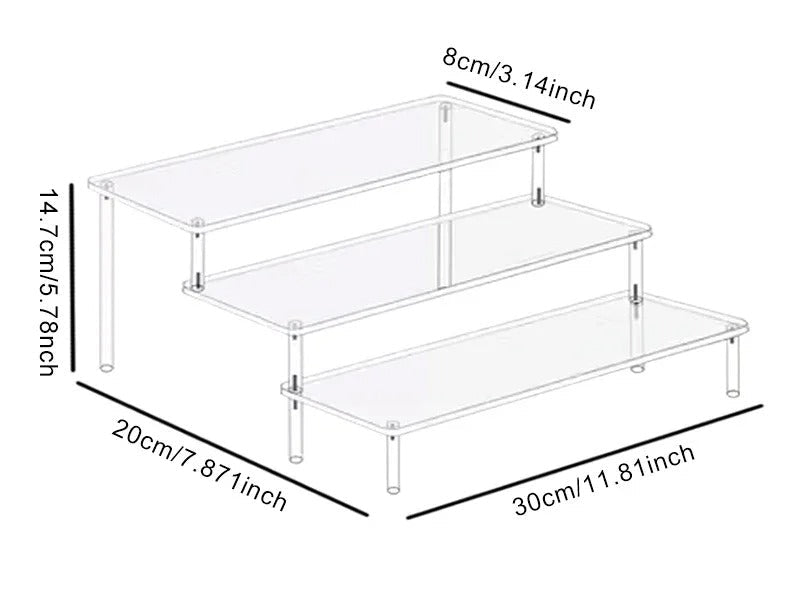 Luxury Acrylic Perfume Organizer Stand – Multi-Tier Vanity Display Shelf