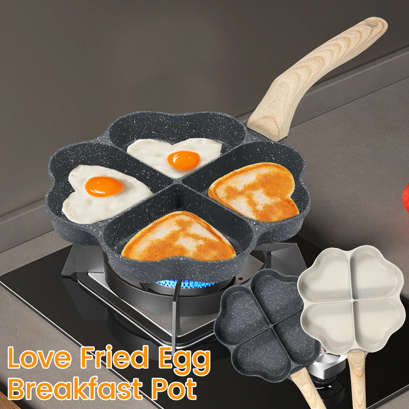 4-Cavity Heart Shape Non-Stick Breakfast Frying Pan