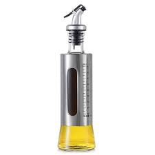 Premium Stainless Steel Oil Dispenser Bottle with Measuring Window – Leakproof Kitchen Oil Pourer