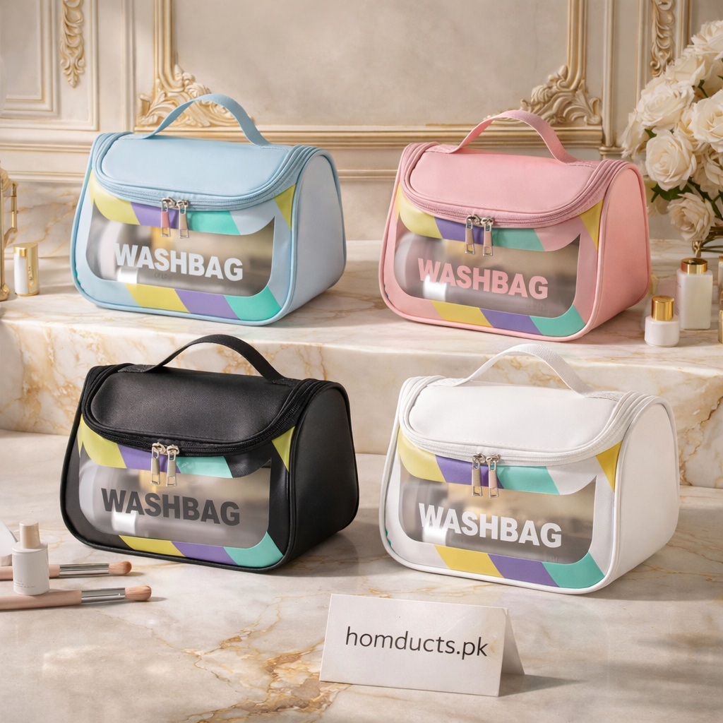 Luxury Travel Wash Bag – Waterproof Makeup & Toiletry Organizer (1 PC)