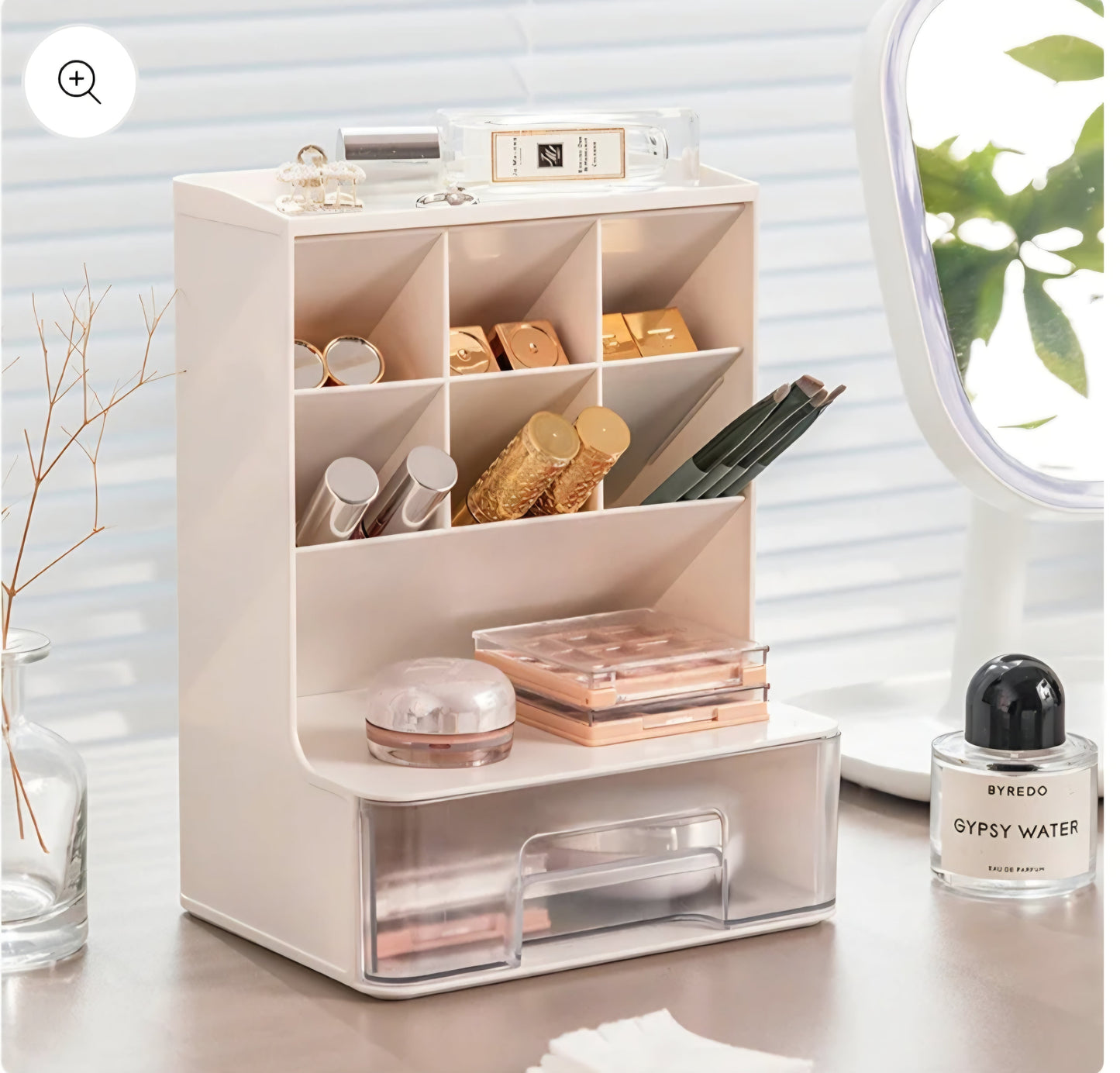 Luxury Multi-Compartment Makeup & Jewelry Organizer with Drawer