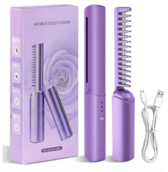 Mobile Heat Comb | Rechargeable Hair Straightener Comb