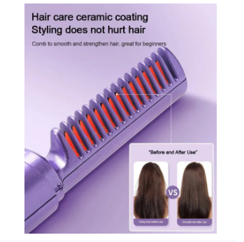 Mobile Heat Comb | Rechargeable Hair Straightener Comb