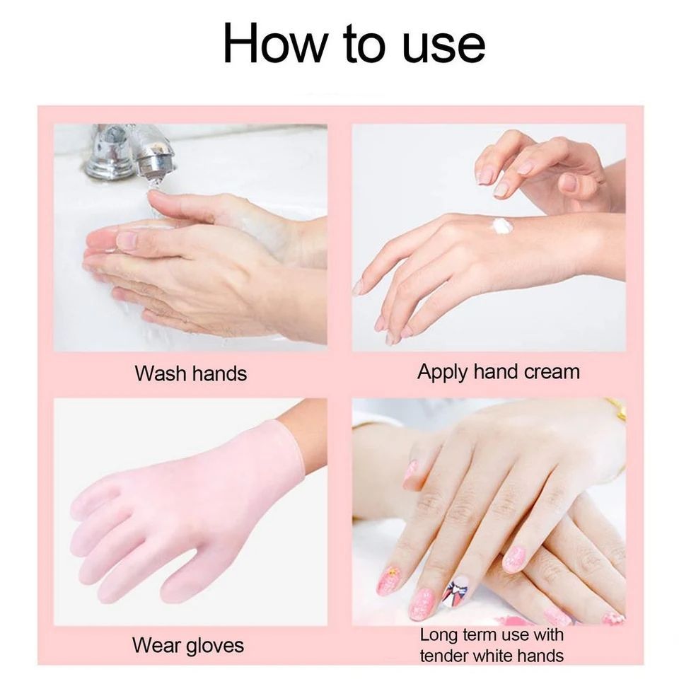 1 Pair Hands Care Gloves Moisturizing Silicone Anti Cracking Gloves