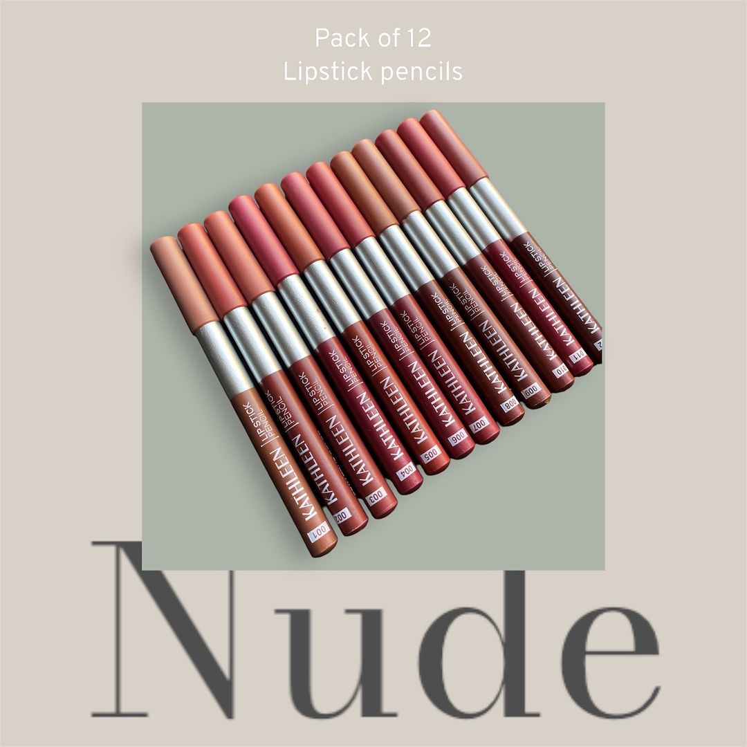 KATHLEEN Pack Of 12 Jumbo Nude And Red Lipstick Pencils