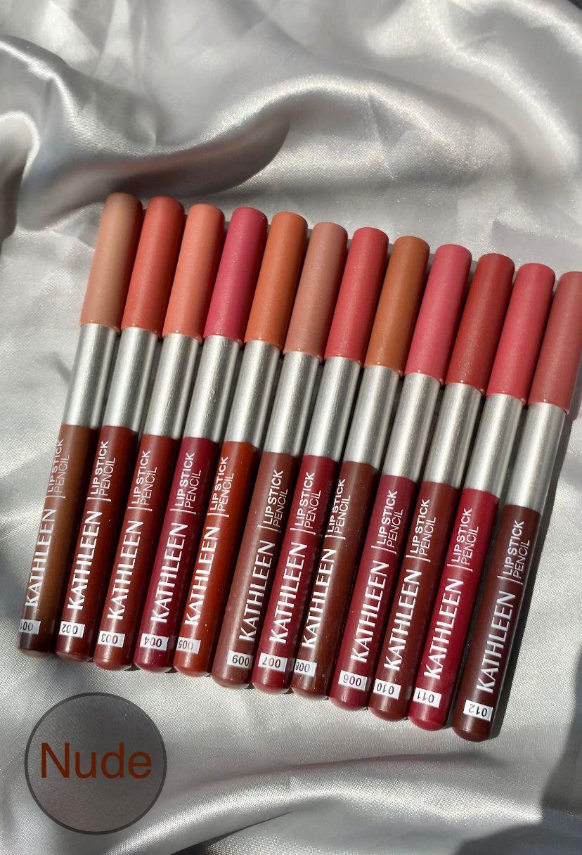 KATHLEEN Pack Of 12 Jumbo Nude And Red Lipstick Pencils
