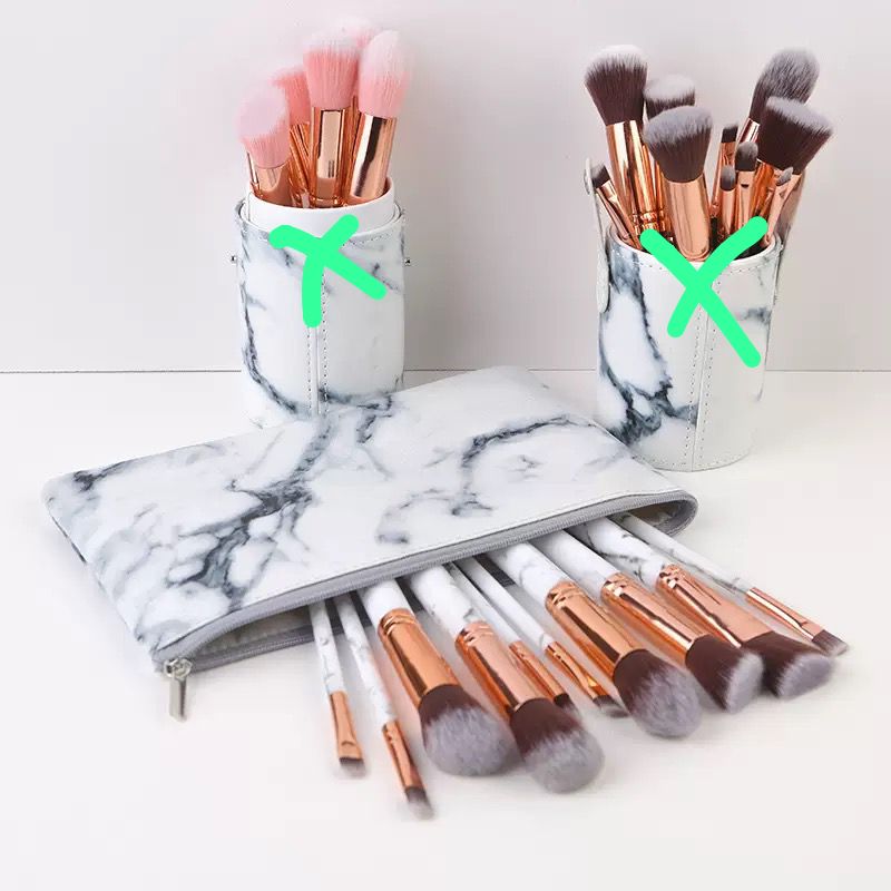 10 pcs Marble Makeup Brushes Set