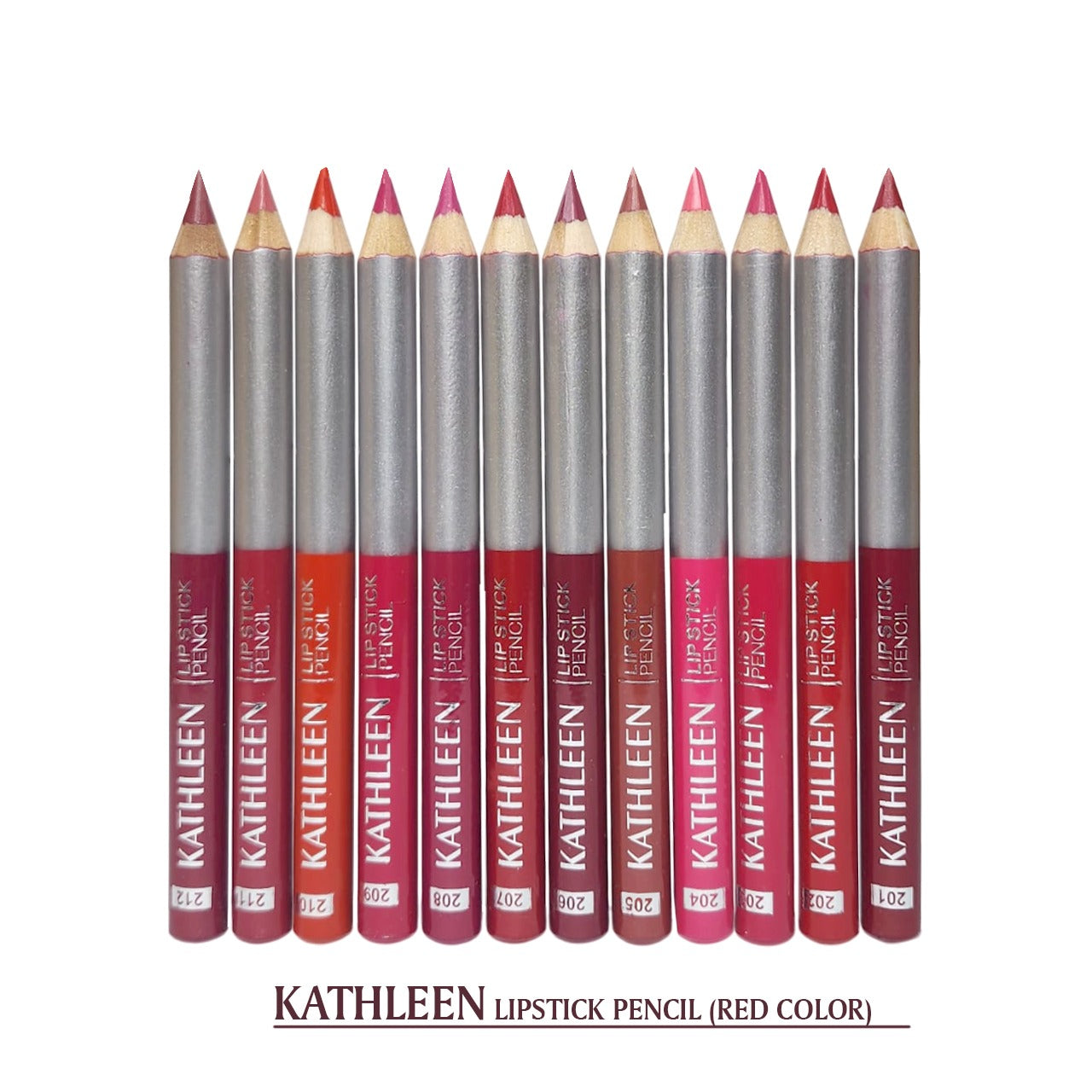 KATHLEEN Pack Of 12 Jumbo Nude And Red Lipstick Pencils