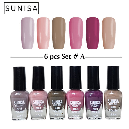 New Sunisa 6pcs Set  Matte Nail Polish / Peel Off