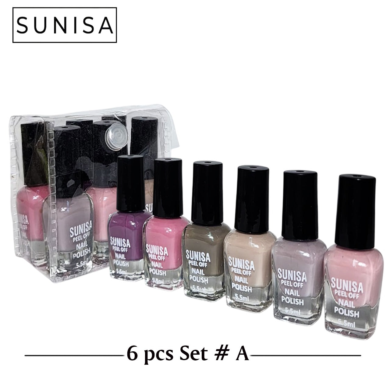 New Sunisa 6pcs Set  Matte Nail Polish / Peel Off