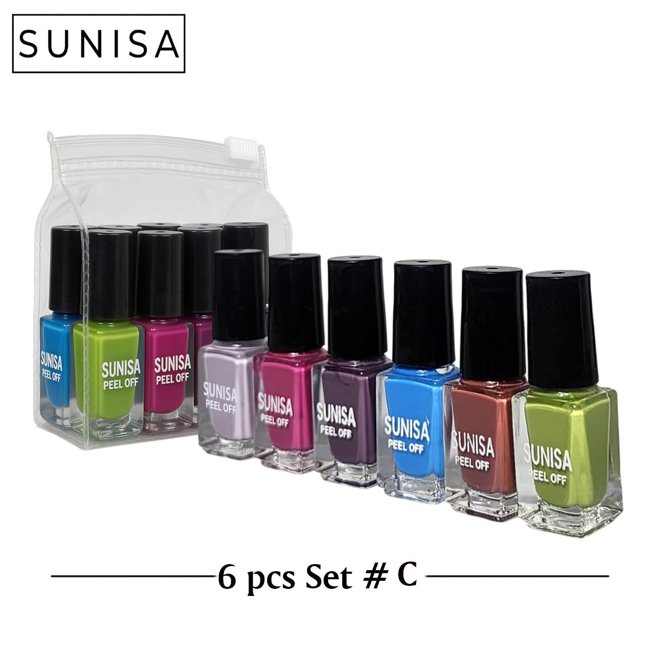 New Sunisa 6pcs Set  Matte Nail Polish / Peel Off