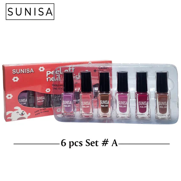New Sunisa 6pcs Set  Matte Nail Polish / Peel Off