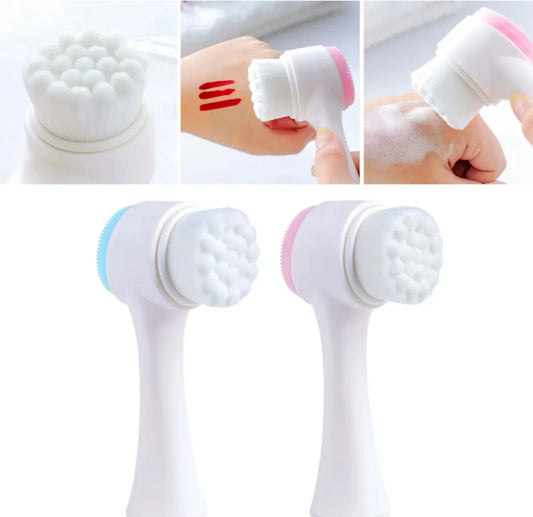 1 Piece Double Side Silicone Facial Cleansing Brush For Face Cleaning And Massage Tool For Girls & Women