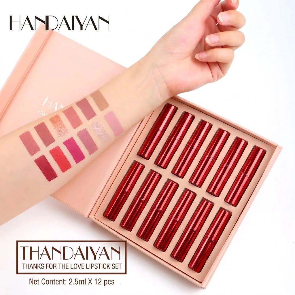 HANDAIYAN "Thanks for the Love" 12-Piece Matte Lipstick Set