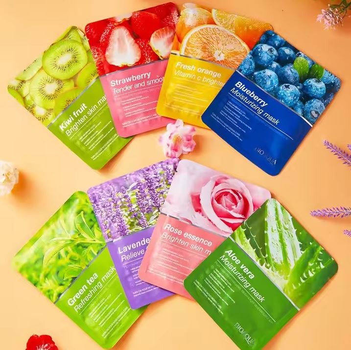 BIOAQUA Moisturizing Face Sheet Mask Improving Dryness Sheet Mask 3/5/4/15/10/20/50/100pcs