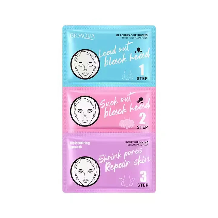 BIOAQUA Blackhead Remover Kit 3 Steps Clean Beauty 7g*3 BQY00911