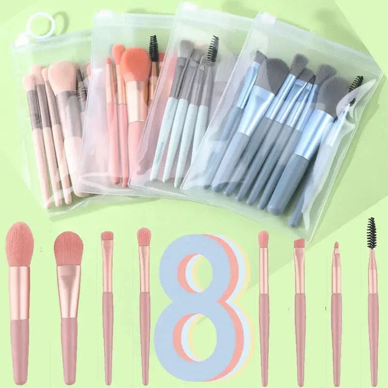 8pcs Makeup Brushes Set in1 & 2 pack , Makeup Brush Set Mini,Travel Make Up, Mini Travel Soft Makeup Brushes Set Portable Eye Shadow Brush Foundation multiple packs