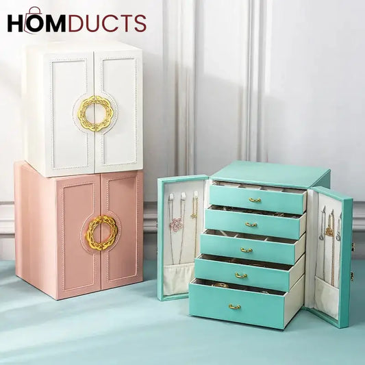 Multilayer Leather Drawer Jewelery Organiser